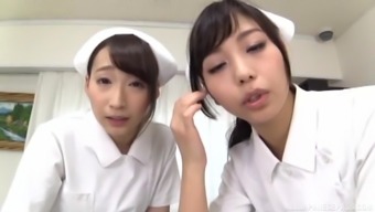 Couple Of Japanese Nurses Know How To Make A Dick Stiff