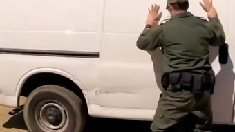 Cop Search Juicy Latin Smuggler Mercedes