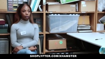 Shoplyfter - Hot Ebony Teen Pounded For Stealing