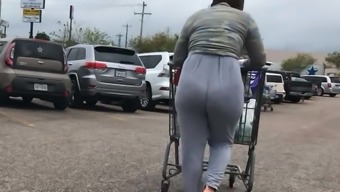 Jiggly Butt Latina In Grey Pants