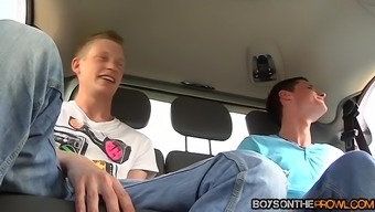 Justin Baber Rides Two Raging Cocks In The Moving Car