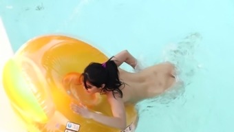 Beautiful Creation Lady Dee Is Pleasing Herself In The Pool