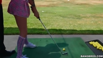 Karla Kush Teasing Her Golf Instructor With Her Short Skirt