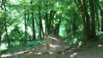 Small Titted Milf Suzy Flashing In The Woods.