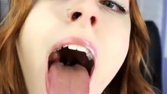 Beautiful Redhead Tongue Fetish