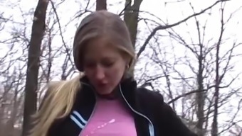 Young Perky Tit Blonde Girl Loves To Give Road Head To Big Dick Boyfriend