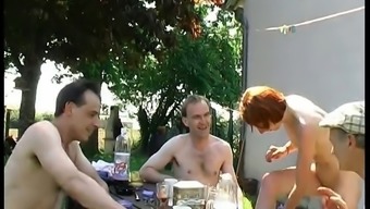 French Redhead Slut Anal Fucked And Gangbanged