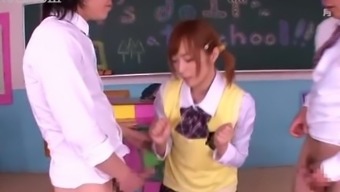 Shy Japanese Teen Schoolgirls Blowjob Bukkake