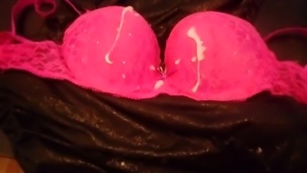 Cum On Her Pink Bra And Prom Gown