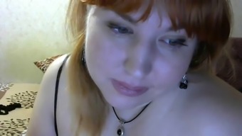 Russian Redhead Bbw Play In Skype