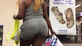 Phat Ass In Grey Shorts Showing Off 