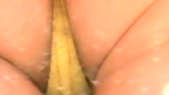 Sweet White Booty In Yellow Panties Filmed Closeup