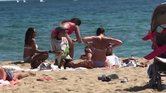 Teen Girl Takes Bikini Off For Massage At Beach