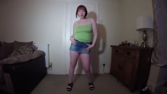 Denim Skirt Dancing Striptease