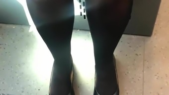 German Milf Sexy Black Tights And Mini Skirt Very Hot  