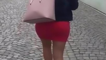 Sexy Milf Blonde In Mini Skirt Ass Walk
