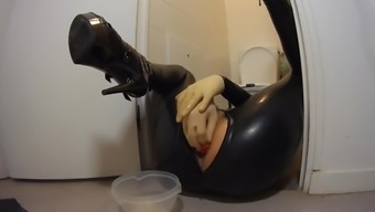 Anal Play - Anus Filled Up With Latex Clothes