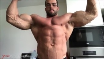 Bodybuilder Posing For Muscle Worship Session. Sorry - Totally Sfw.