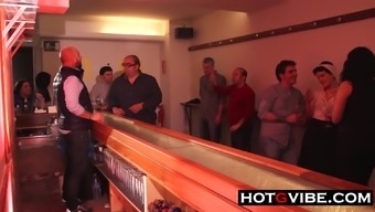 Spanish Squirting Party: Busty Spanish Babes Squirt At A Party In A Bar