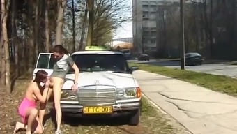 Cute Young Teen Gets Rough Public Anal Fucked By A Real Taxi Driver
