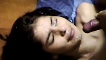 Indian Amateur Gets A Big Facial From Her Boyfriend
