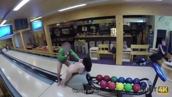 Cuckold Allows Guy Please His Cute Gf Right In Bowling Club