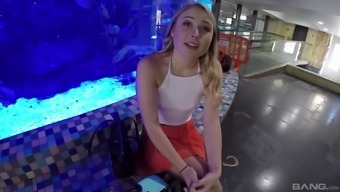 Blonde Teen Slut Alyssa Cole Rides A Big Cock In A Car