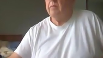 Horny Old Man Jerking His Big Dick On Cam