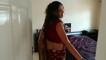 Indian Red Saree Bhabhi Caught Watching Porn By Devar Fuck D
