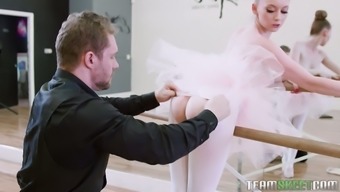 Alluring Ballerina In White Tutu Athena Rayne Gets Pink Slit Stretched Well