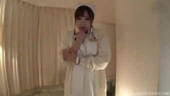 Japanese Slutty Nurse Spits On Her Tits And Fingers Herself