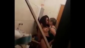 Lesbian Teen Babes Filmed With A Hidden Camera While Kissing Topless