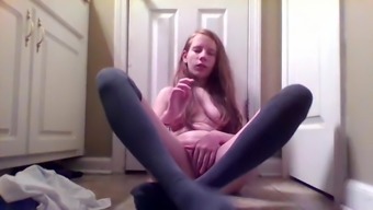 Hot And Horny Teen Bathroom Bate