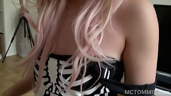 Perfect Asian Teen In A Pink Cosplay Wig Makes A Porn Video