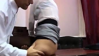 Horny Secretary Comes Into The Boss Office To Suck Him P1
