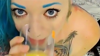 Dirty Tattoo Girl Drink Pee