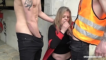 Cock Starved Cougar With A Phat Ass Seduces Two Workers During A Lunch Break