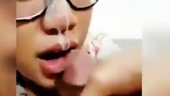 Sandpdecent - Tudung Virgin Uni Student Nerd Cum On Face