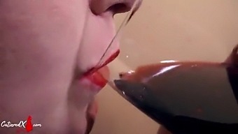 Blonde With Red Lips Suck Dick And Facial After Smoking