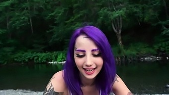 Purple Haired Gf Val Steele Gets Wild In An Outdoor Fuck