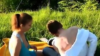Couple In Love Have Outdoor Fun