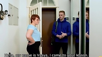Tutor4k. Tutor With Short Hair And Angry Boy Have Hard Sex