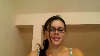 Cute Girl With Glasses On Webcam
