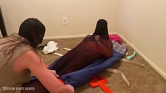 Pantyhose Sissy Prisoner Encasement Nylon Bodystocking Bed Bondage Tease To Cum