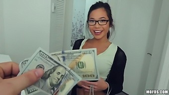 Asian Babe Vina Sky Shows Striptease And Gives A Blowjob For Cash