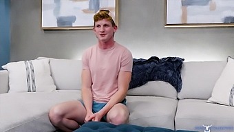 Solo Gay Dude Enjoys Stroking His Cock While Fingering His Ass