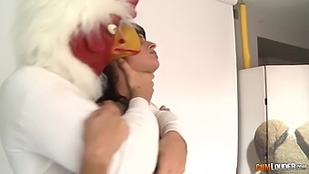 Very Funny Sex Tube Video Featuring Dude In Cock Costume And Slutty Chick