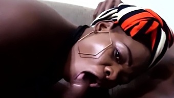 African Wife Banging Husband'S Friend On The Couch