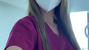 Camsoda - Hot Nurse Katana Kombat Rubs Her Pussy In Scrubs