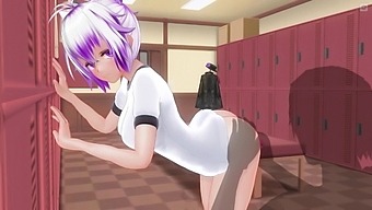 3d Hentai Schoolgirl Smuggled A Vibrator Into The Locker Room